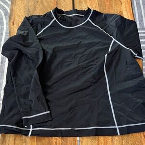 Lands' End Black Swim Shirt/Rash Guard
